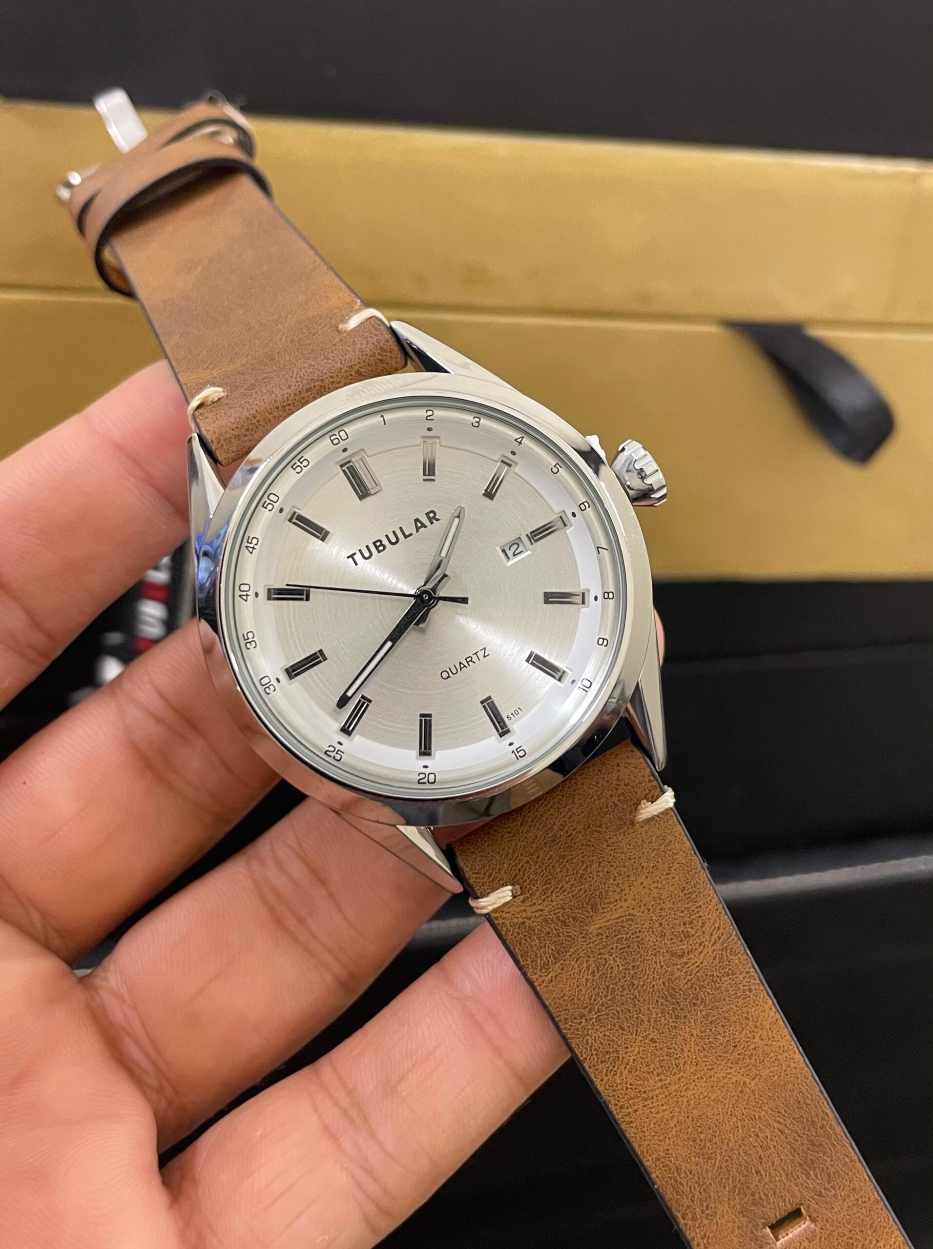 Tubular Premium Leather Watch - Image 5