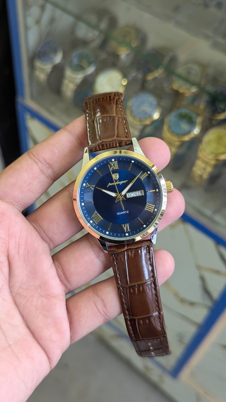 Poedagar Brown Stripe Original Men's Watch - Image 2